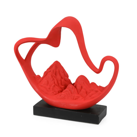 Matte Red Abstract Landscape Sculpture #2 (A+D)