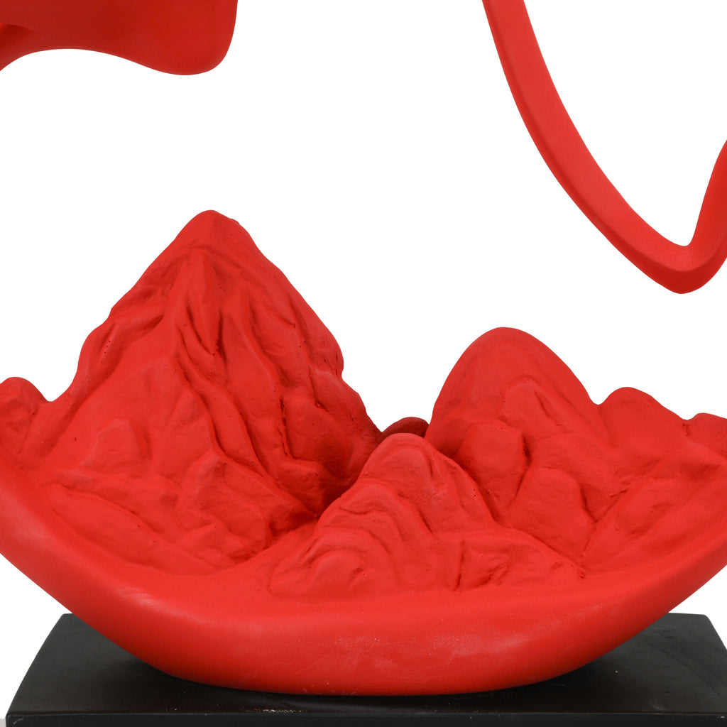 Matte Red Abstract Landscape Sculpture #2 (A+D)