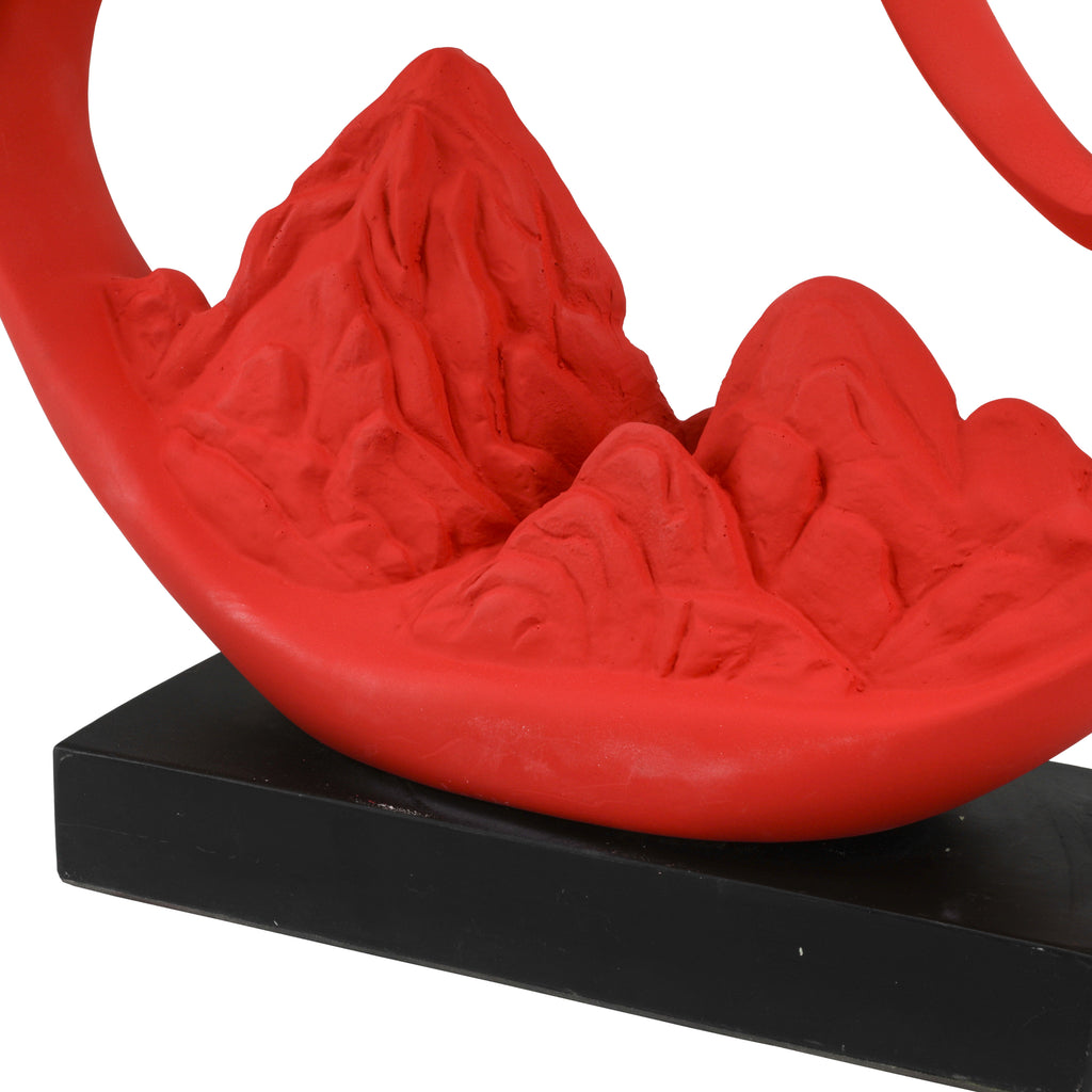 Matte Red Abstract Landscape Sculpture #2 (A+D)