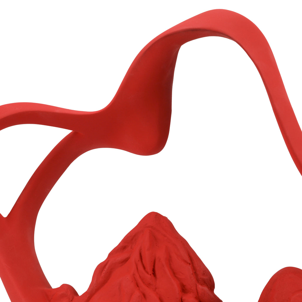Matte Red Abstract Landscape Sculpture #2 (A+D)