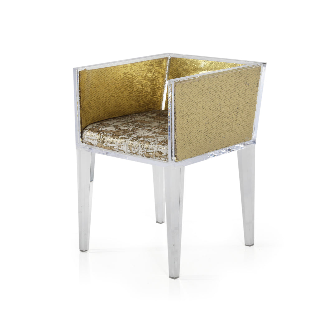 Gold Sequin Lucite Chair
