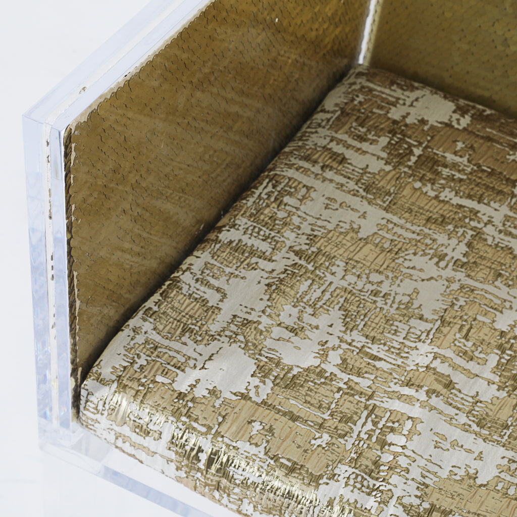 Gold Sequin Lucite Chair