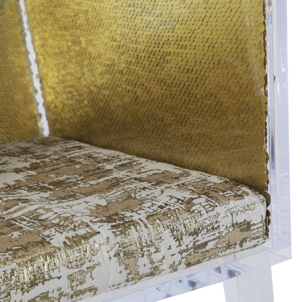 Gold Sequin Lucite Chair