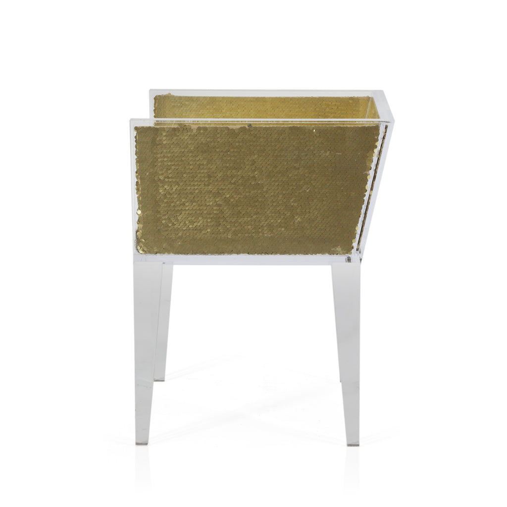 Gold Sequin Lucite Chair