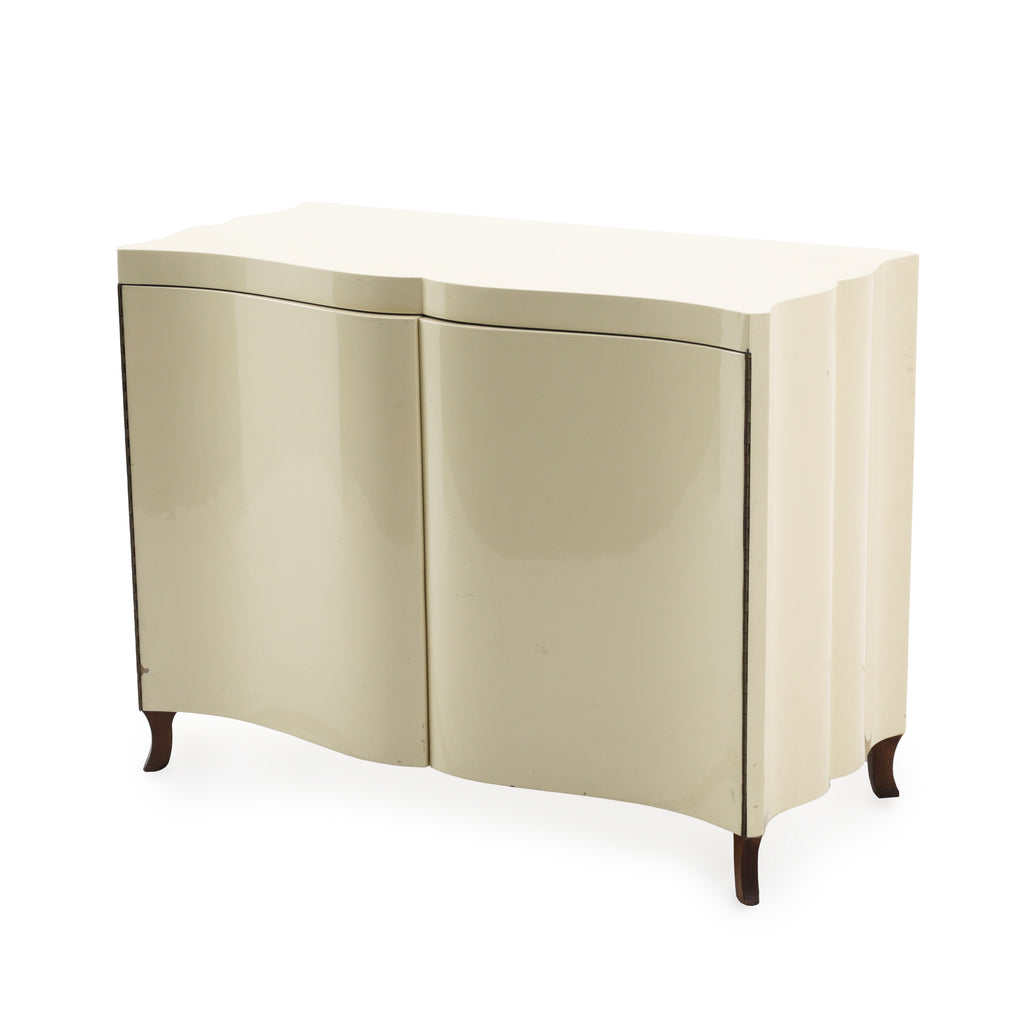 Cream Lacquer Curvy Cabinet