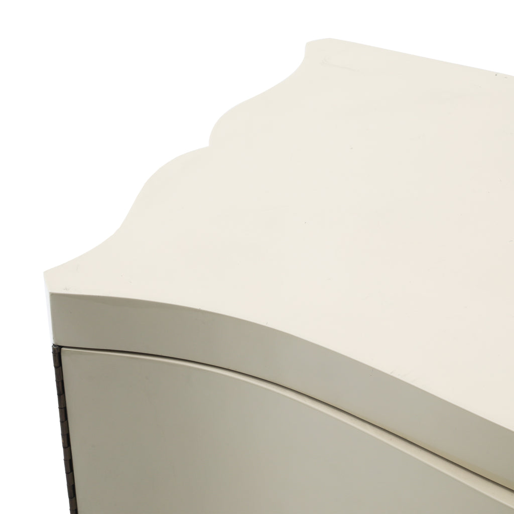 Cream Lacquer Curvy Cabinet