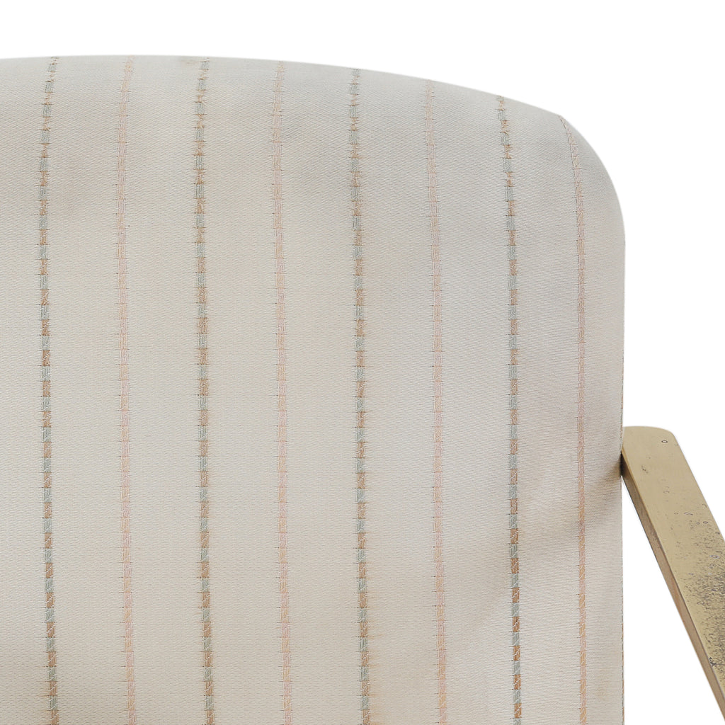 White Striped Chairs with Gold Frame