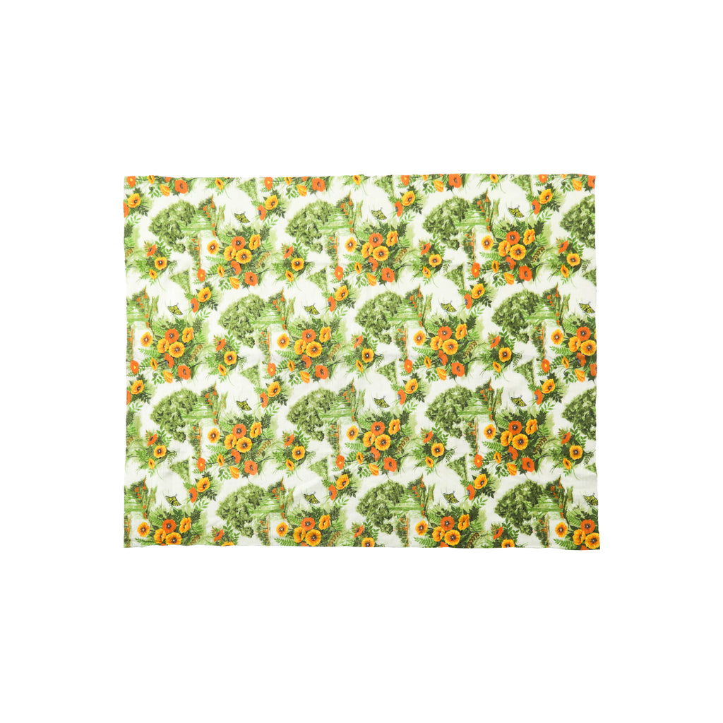 Green, Yellow, & Orange Floral Throw Blanket