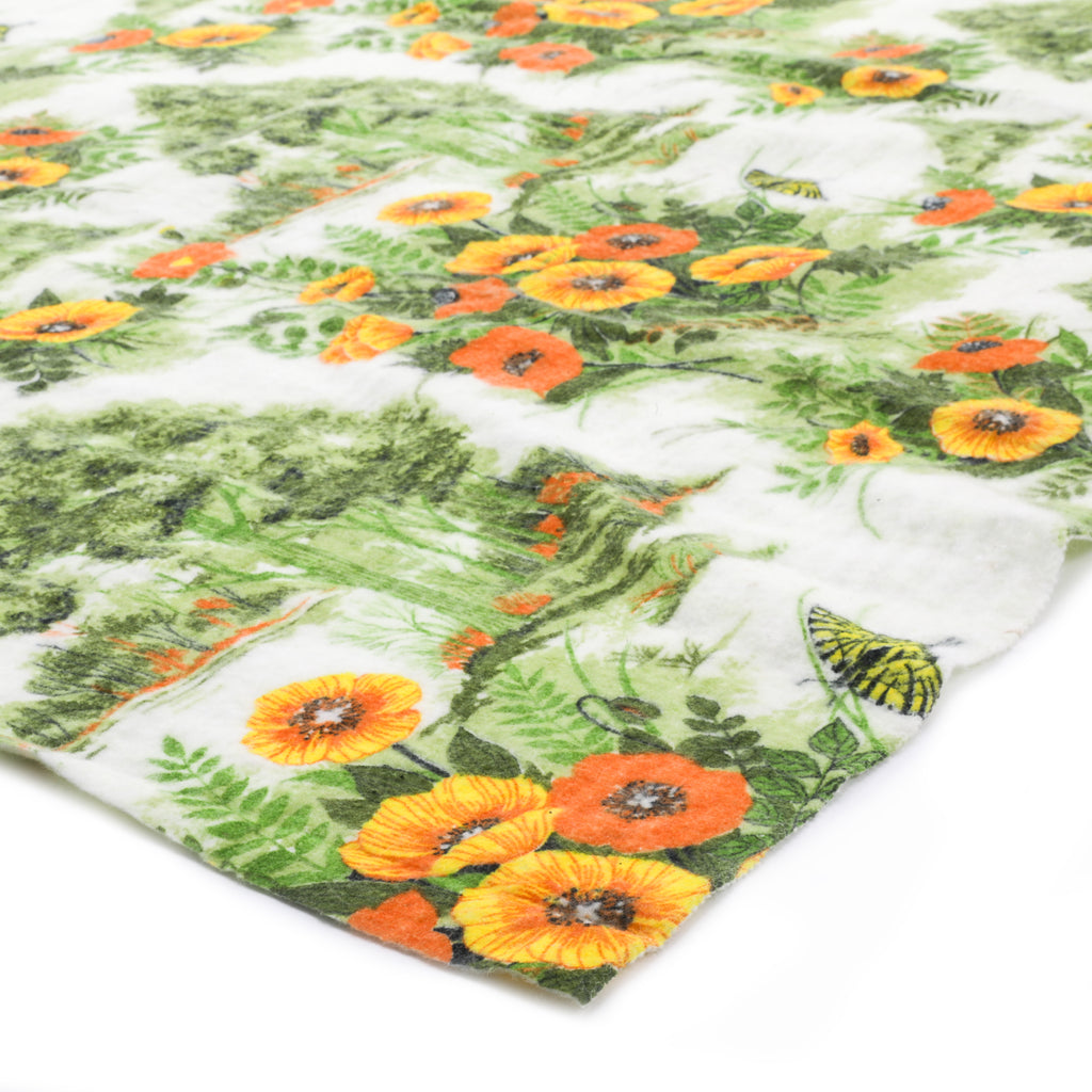 Green, Yellow, & Orange Floral Throw Blanket