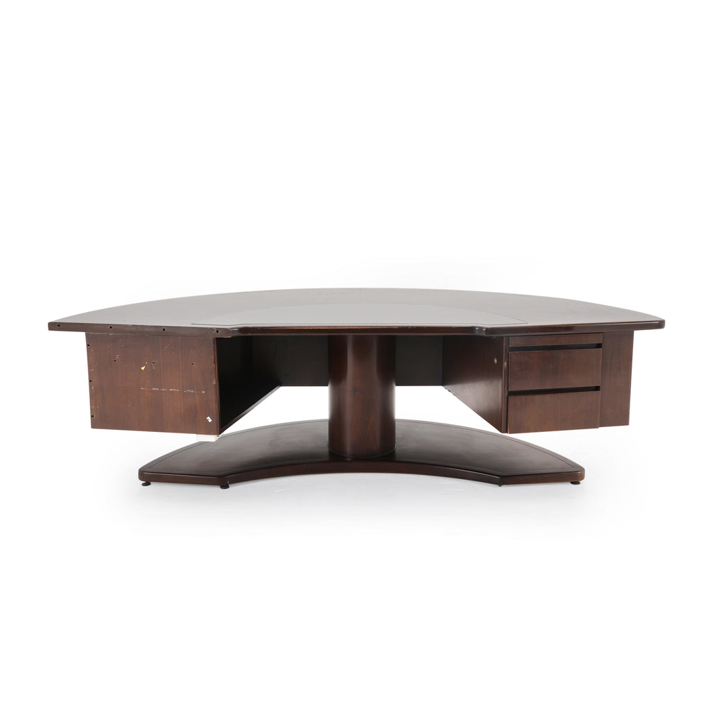 Brown Dark Wood Monteverdi Executive Desk W/ Extensions