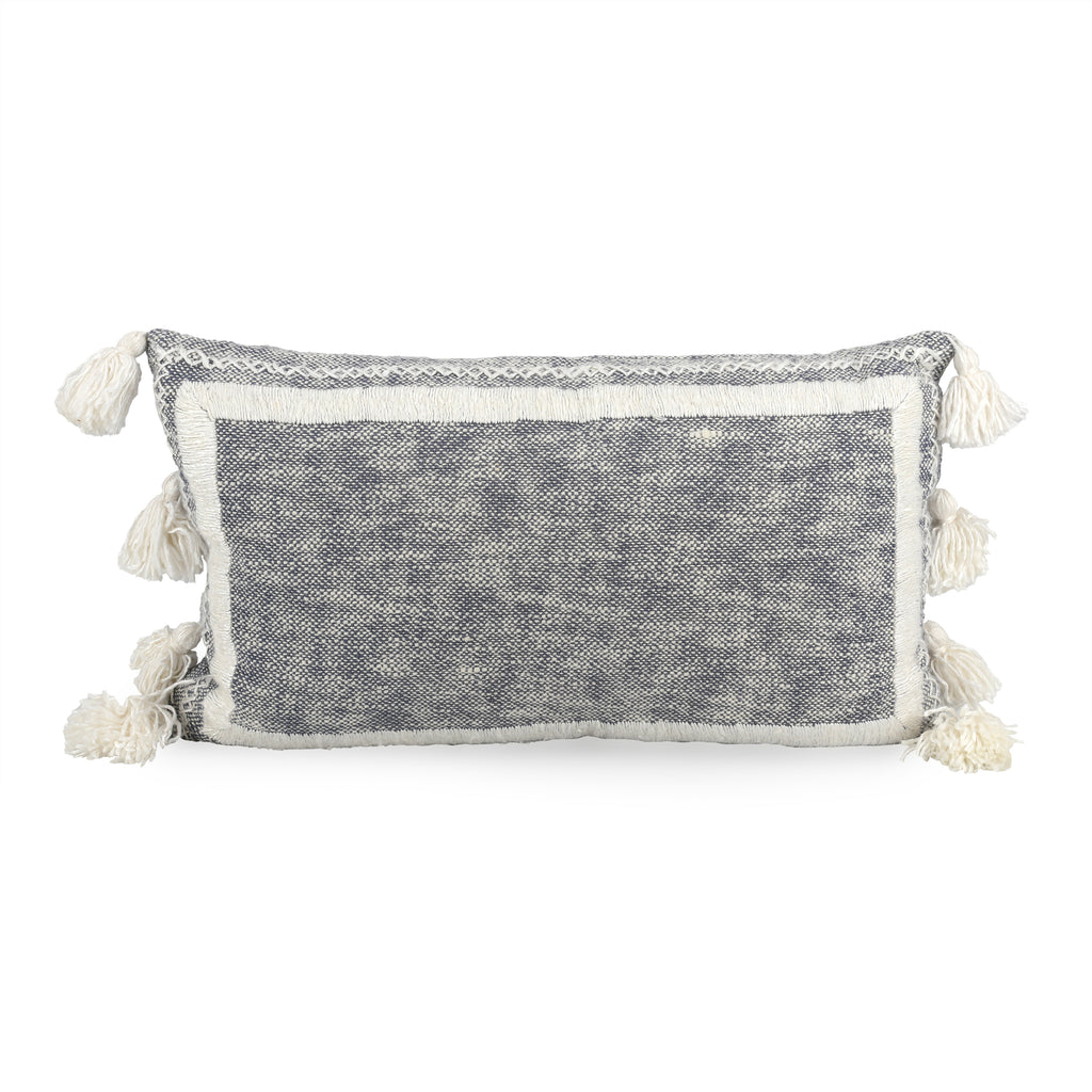 White & Blue Lumbar Pillow