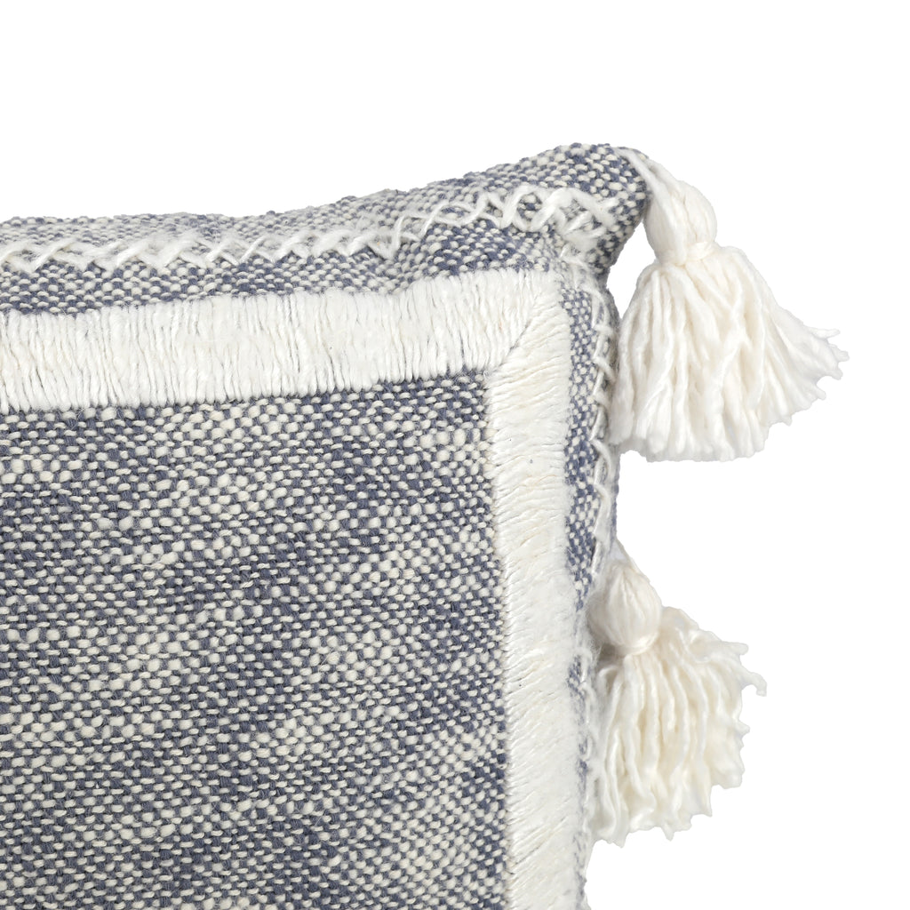 White & Blue Lumbar Pillow