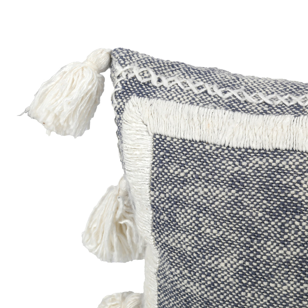 White & Blue Lumbar Pillow