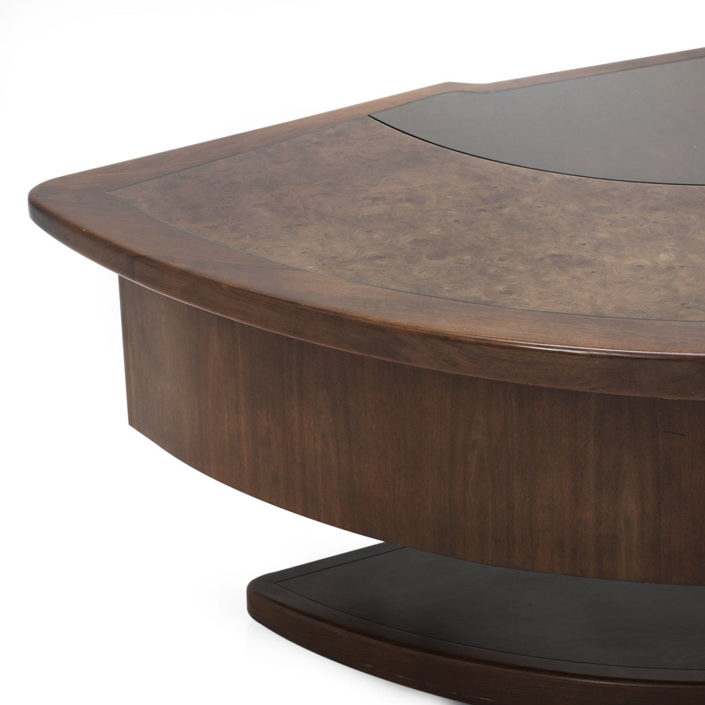 Brown Dark Wood Monteverdi Executive Desk W/ Extensions
