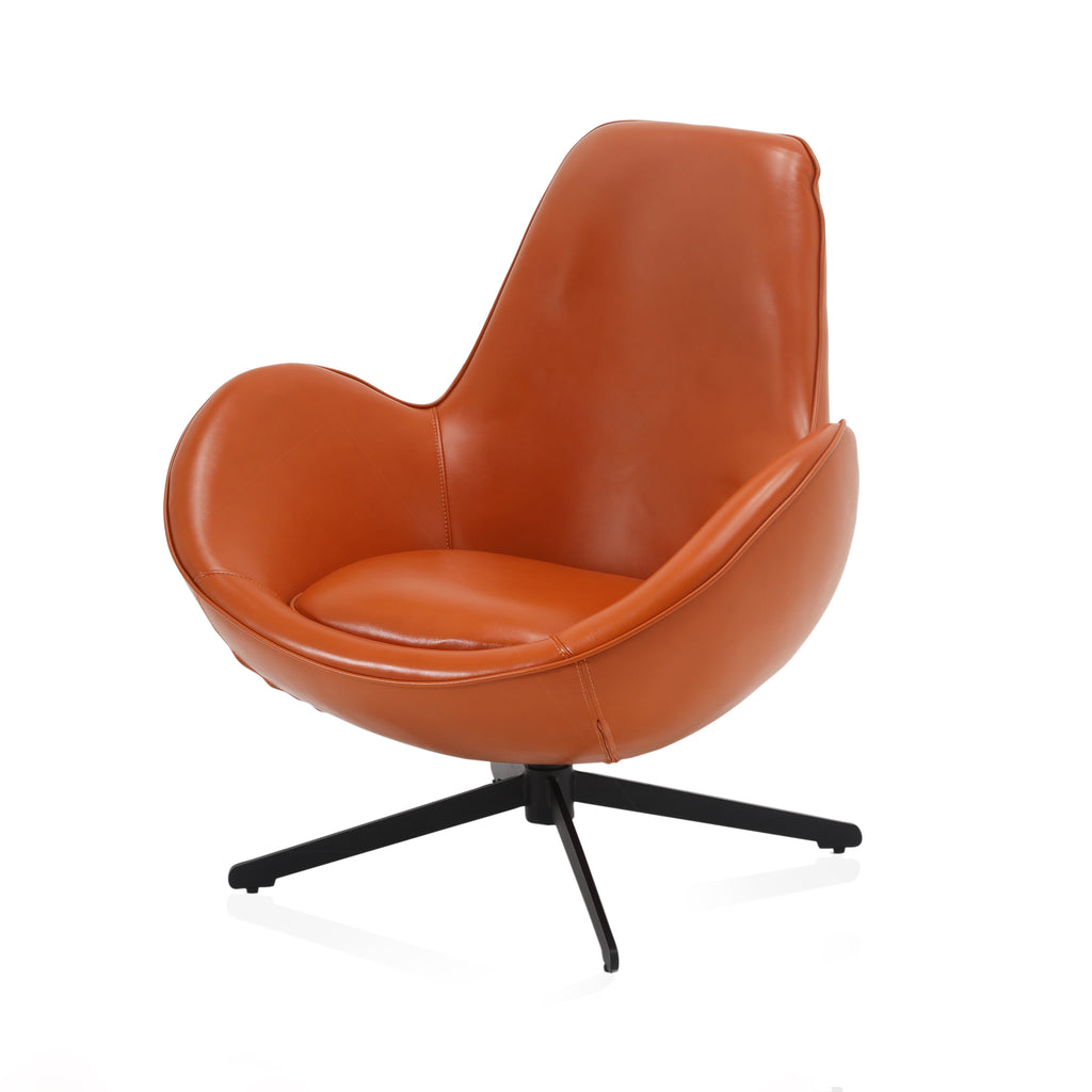 Orange Leather Egg Shell Chairs