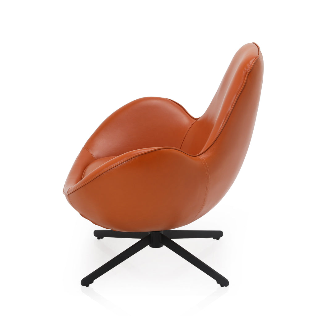 Orange Leather Egg Shell Chairs