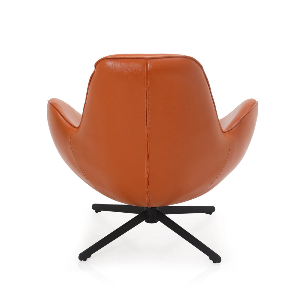 Orange Leather Egg Shell Chairs