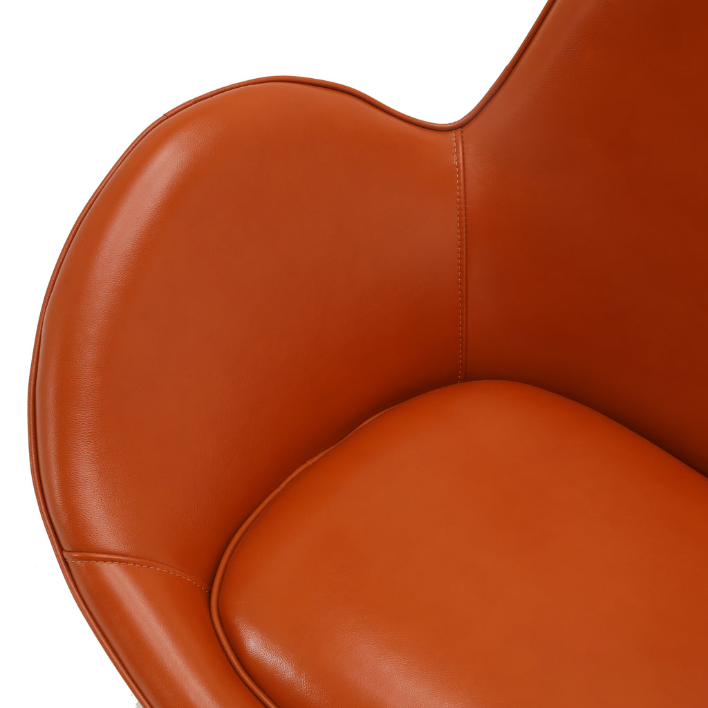 Orange Leather Egg Shell Chairs