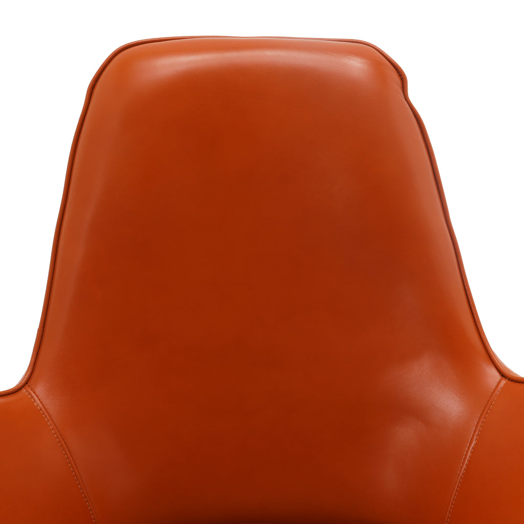 Orange Leather Egg Shell Chairs