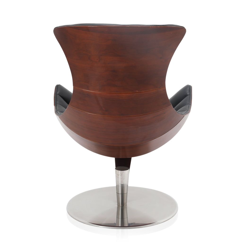 Black Leather Chrome Platform Chair