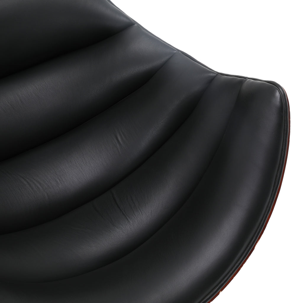 Black Leather Chrome Platform Chair