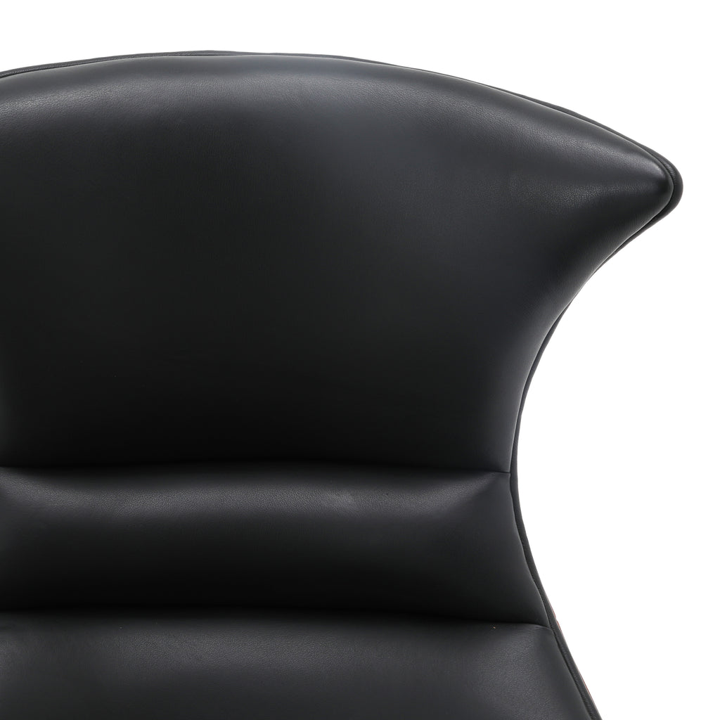 Black Leather Chrome Platform Chair