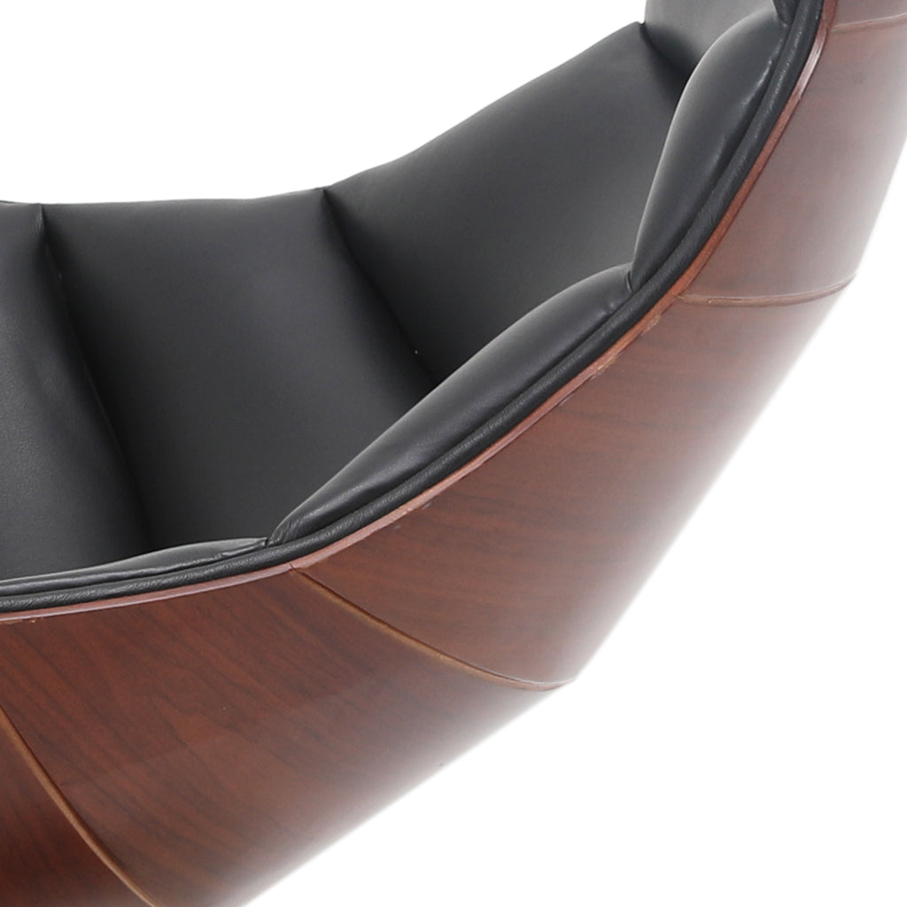 Black Leather Chrome Platform Chair