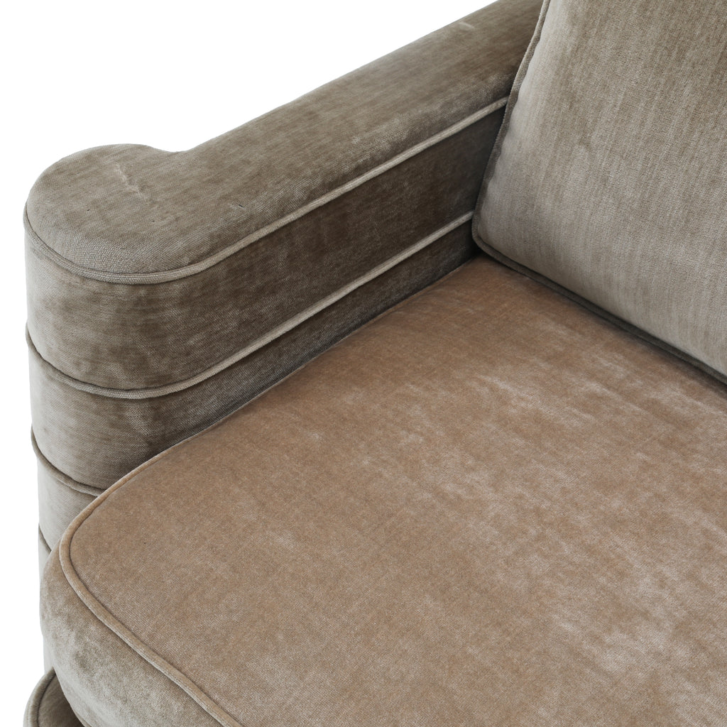 Taupe Velvet Deco Arm Chairs