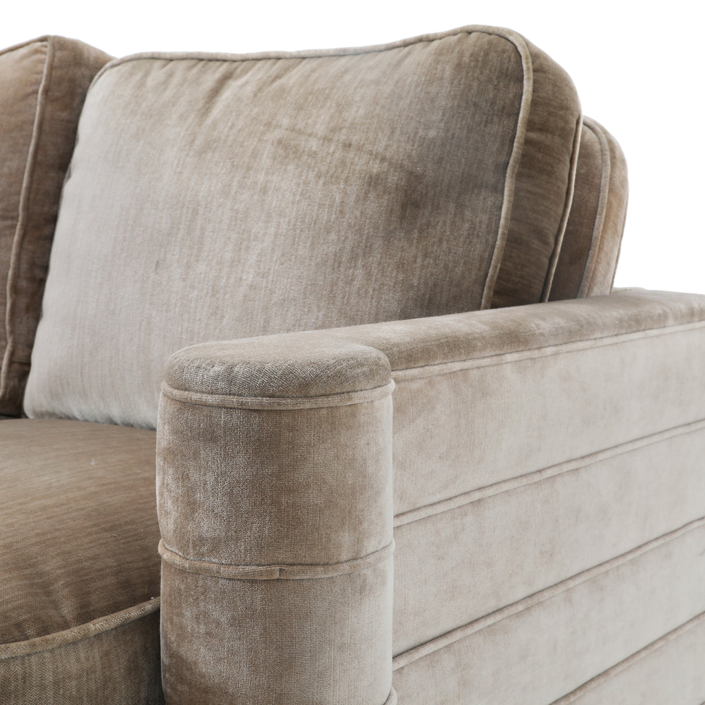 Taupe Velvet Deco Sofa