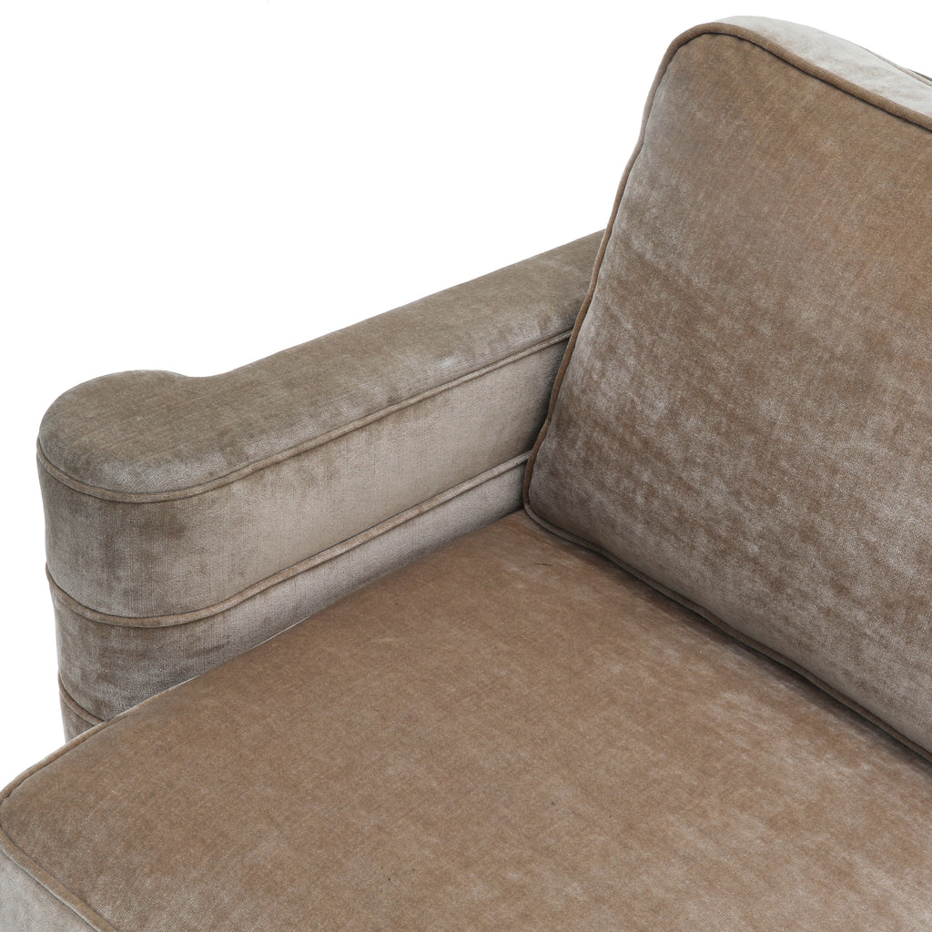 Taupe Velvet Deco Sofa