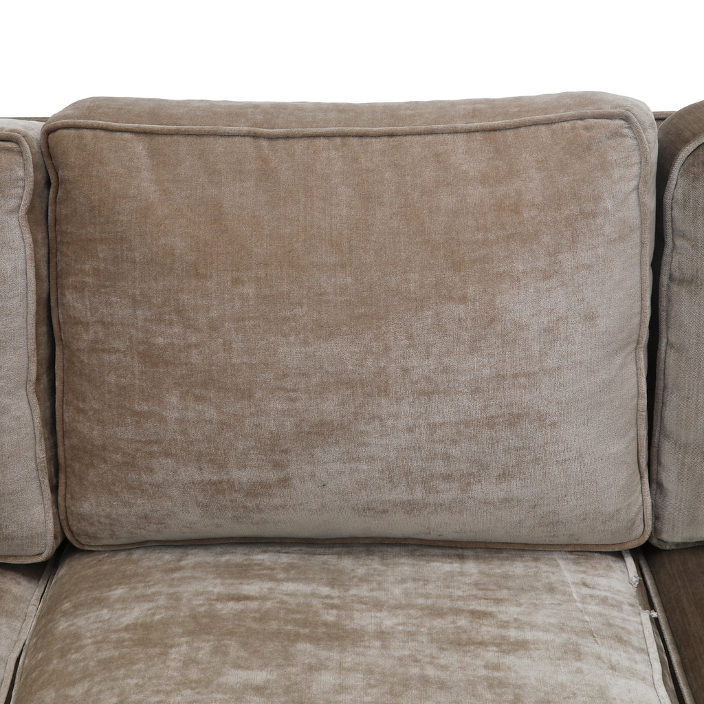 Taupe Velvet Deco Sofa