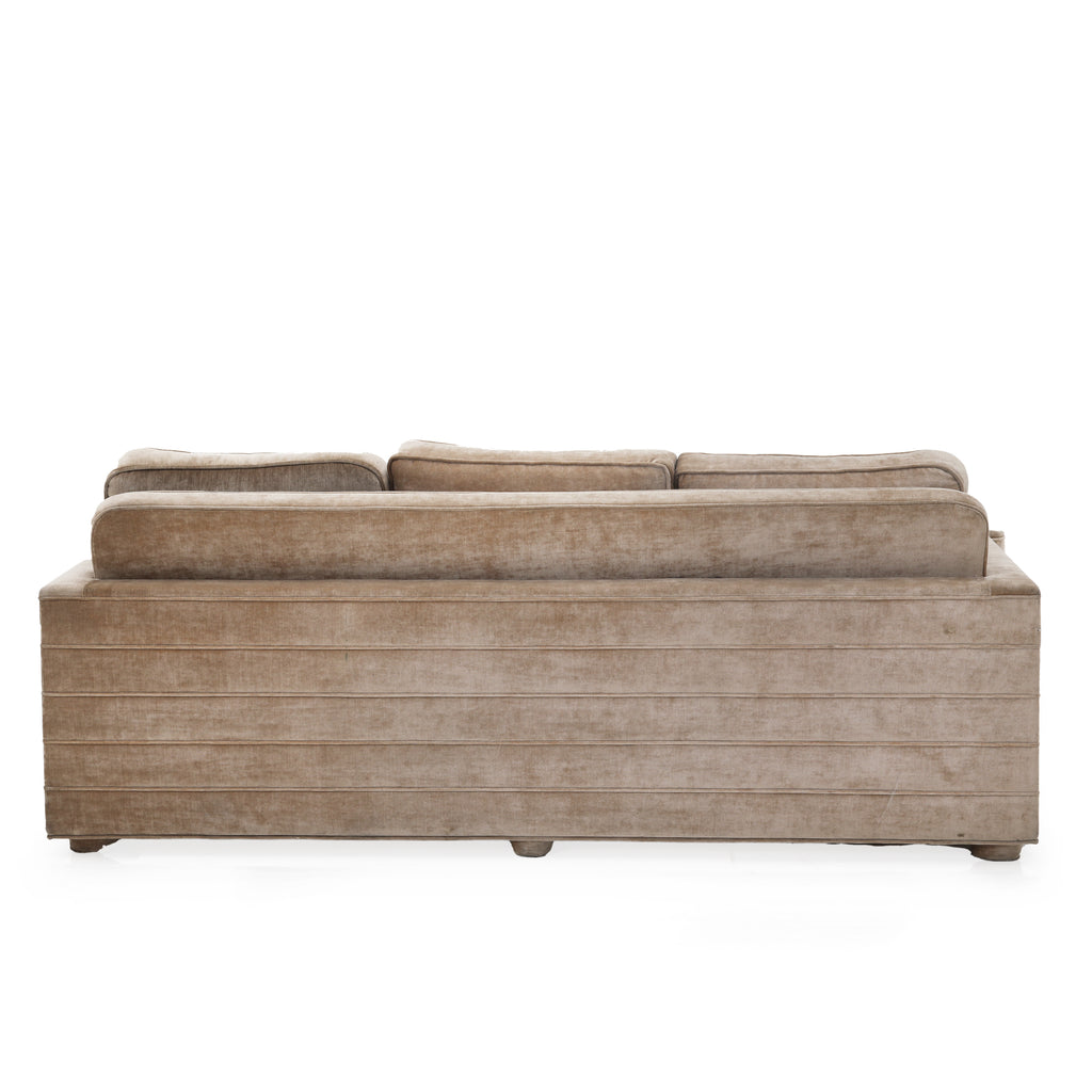 Taupe Velvet Deco Sofa