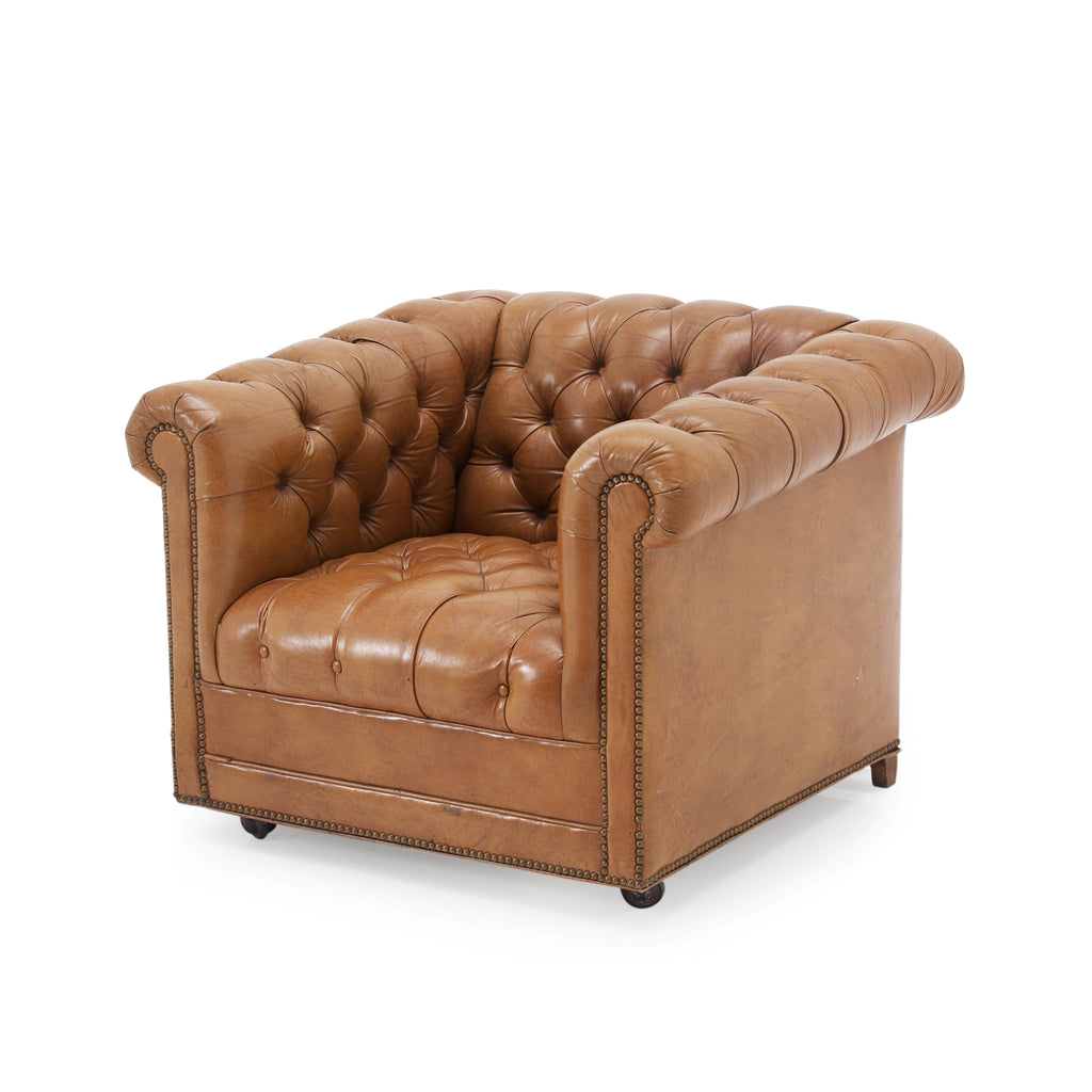 Tan Leather Chesterfield Armchair