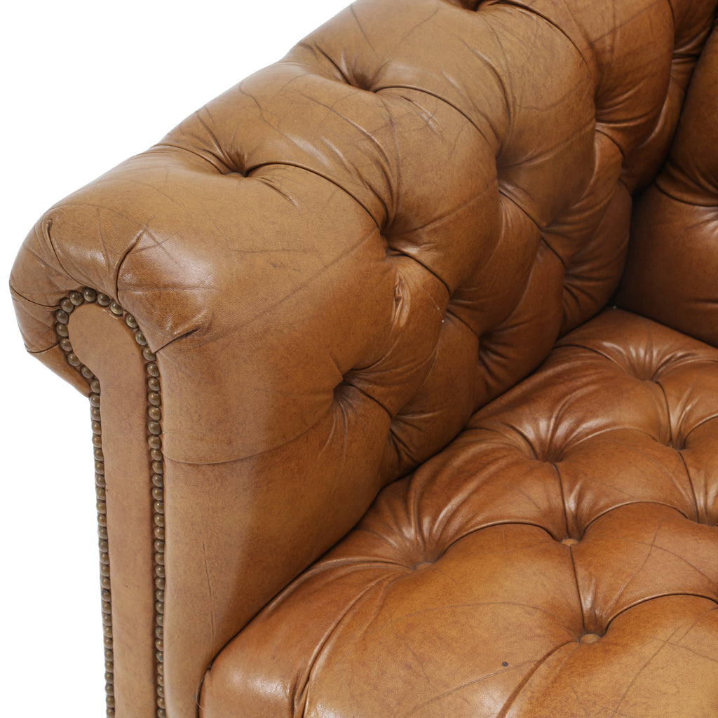 Tan Leather Chesterfield Armchair