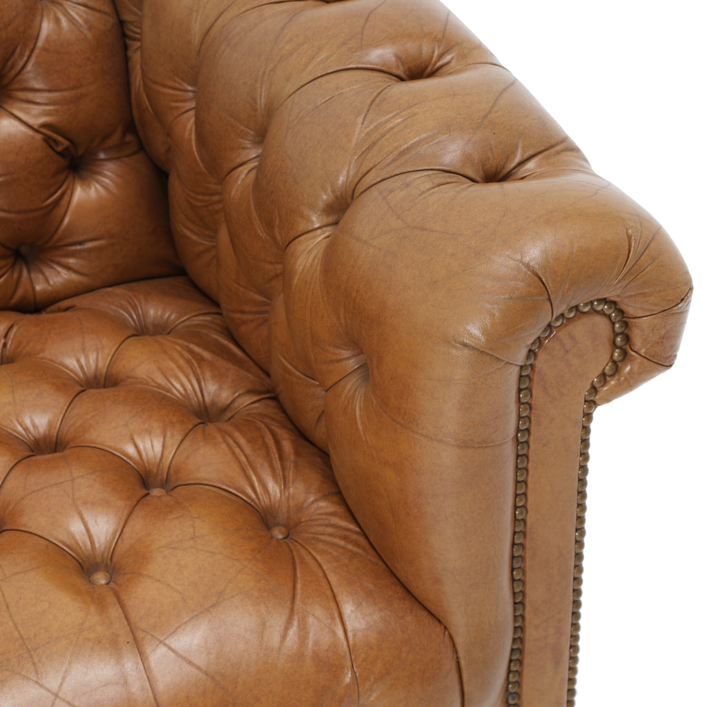 Tan Leather Chesterfield Armchair