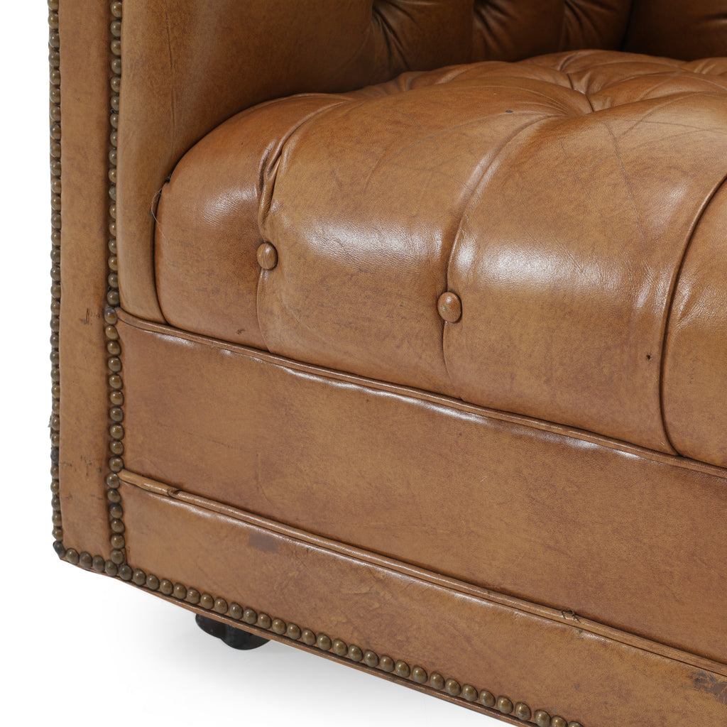 Tan Leather Chesterfield Armchair
