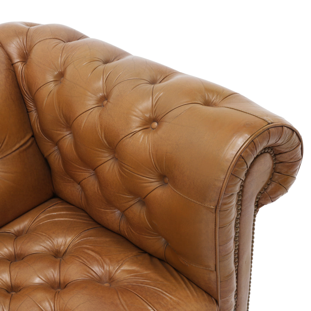 Tan Leather Chesterfield Sofa