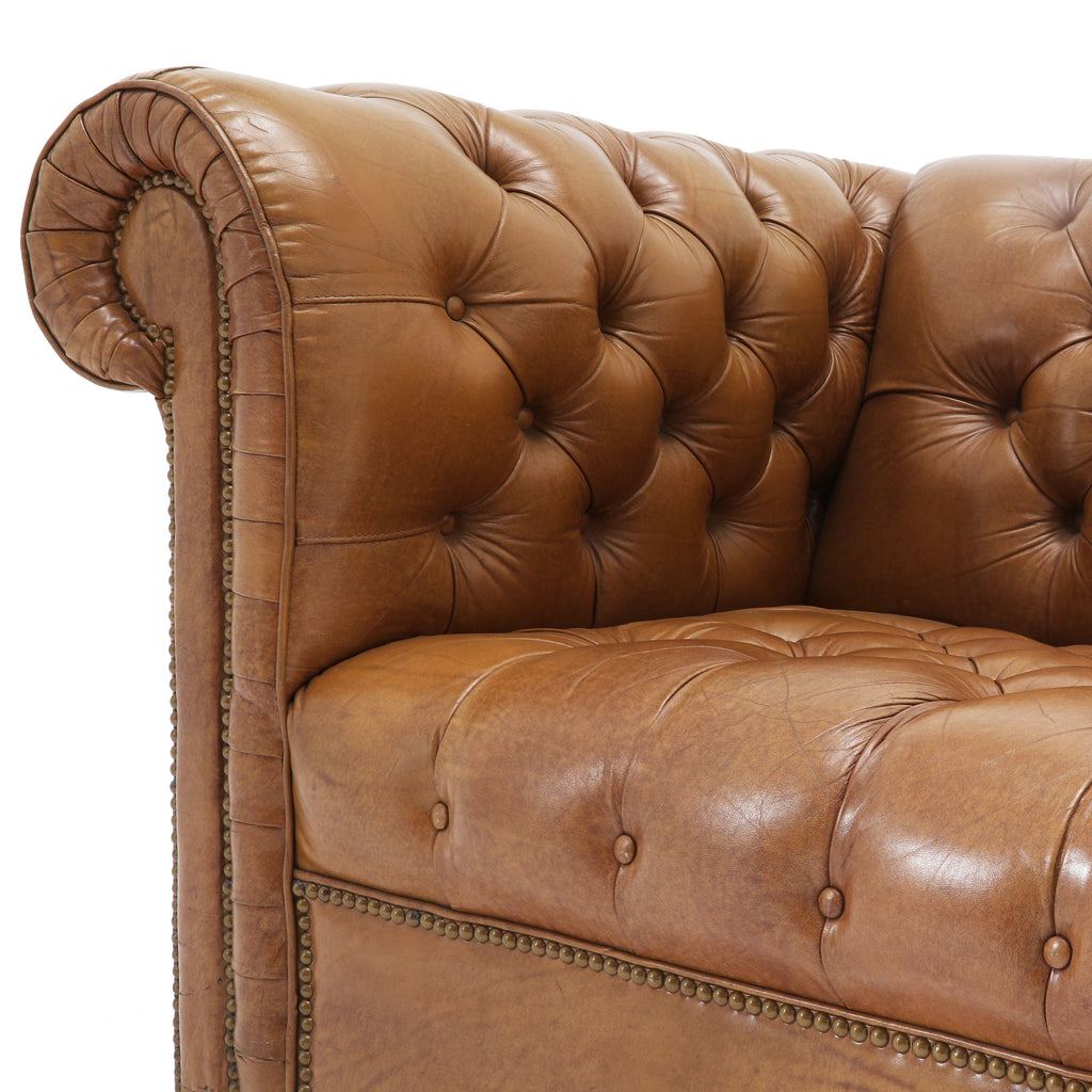 Tan Leather Chesterfield Sofa