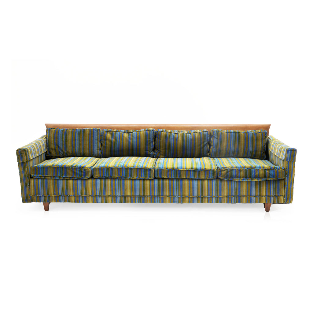 Green & Blue Striped 4-Seater Sofa