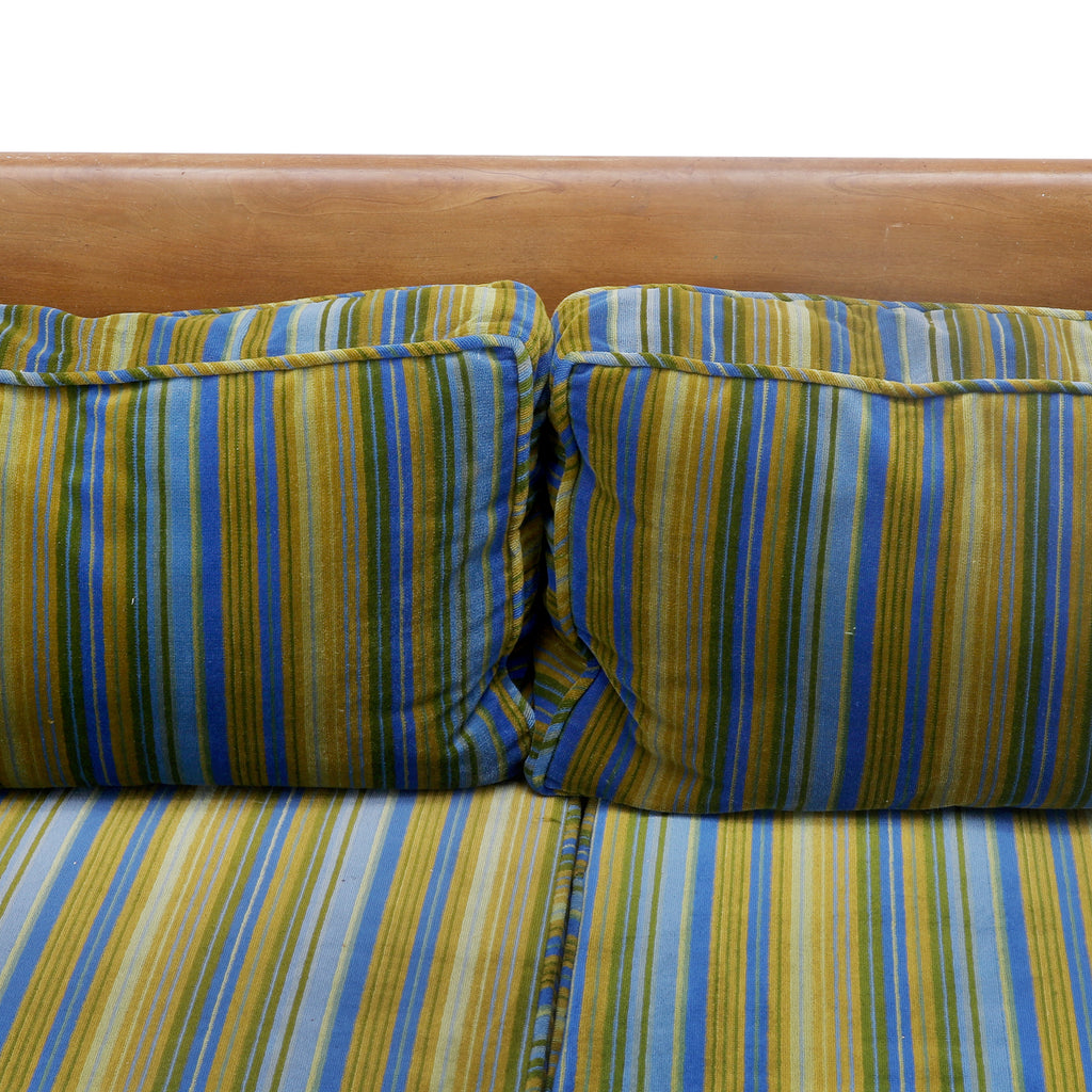Green & Blue Striped 4-Seater Sofa