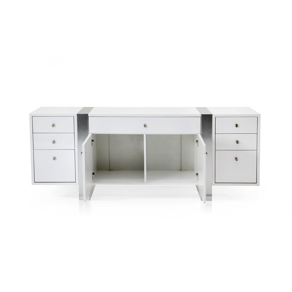 Glossy White Office Credenza