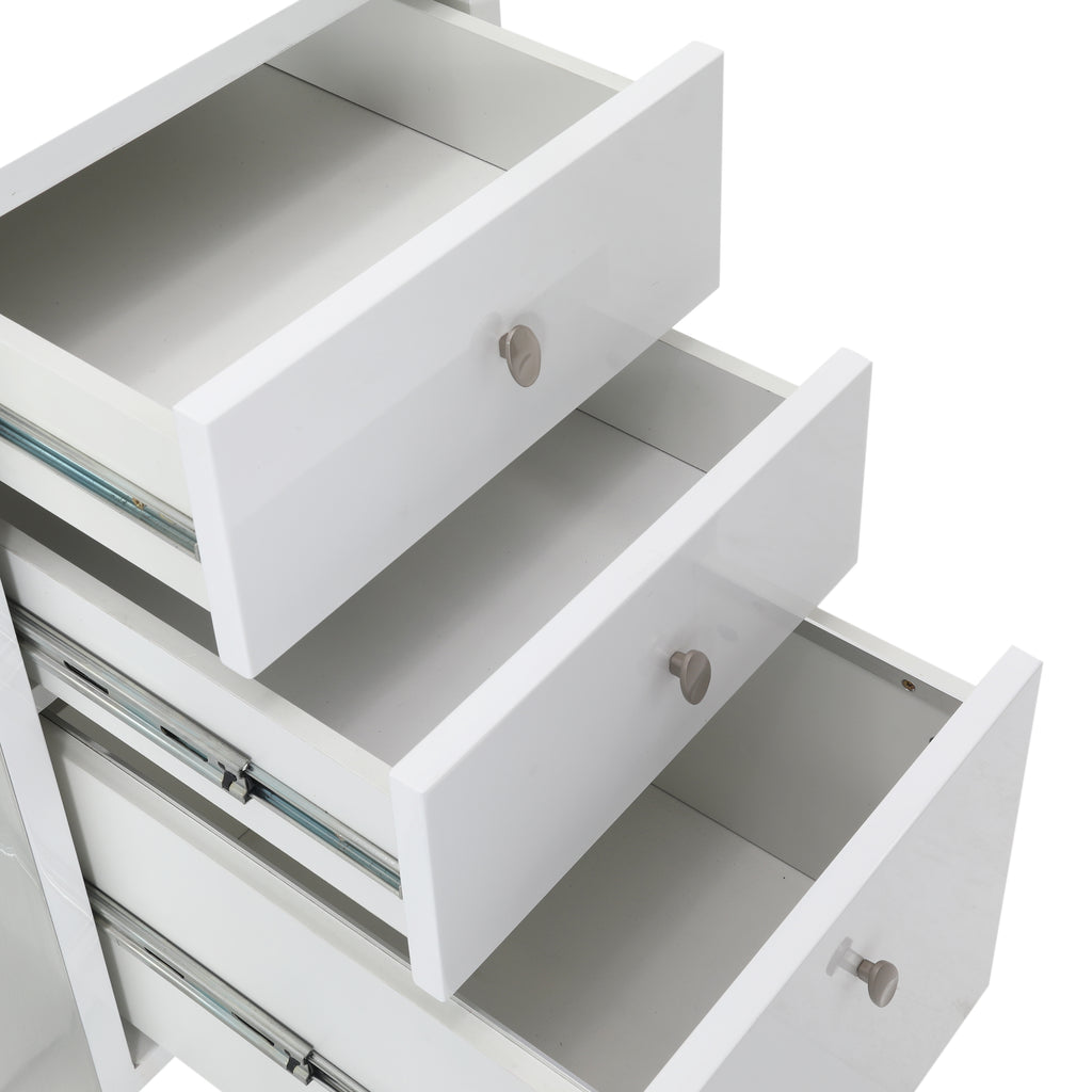 Glossy White Office Credenza