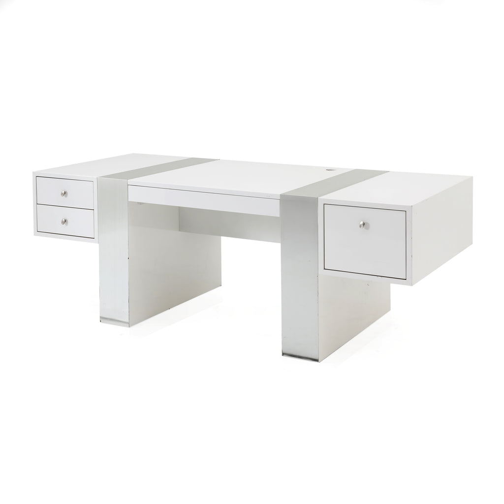 Glossy White Office Credenza
