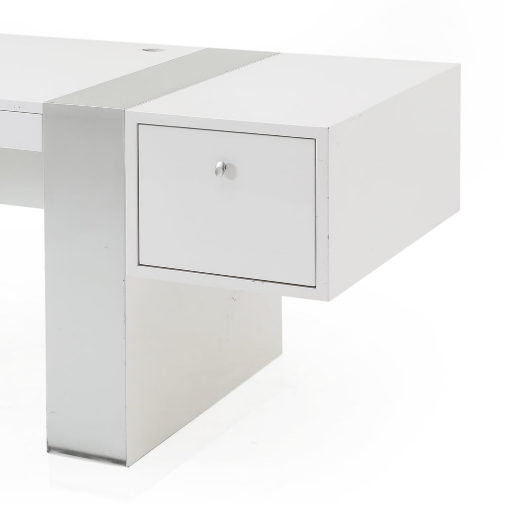 Glossy White Office Desk