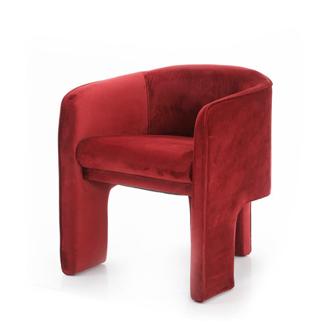 Red Velvet Accent Chair