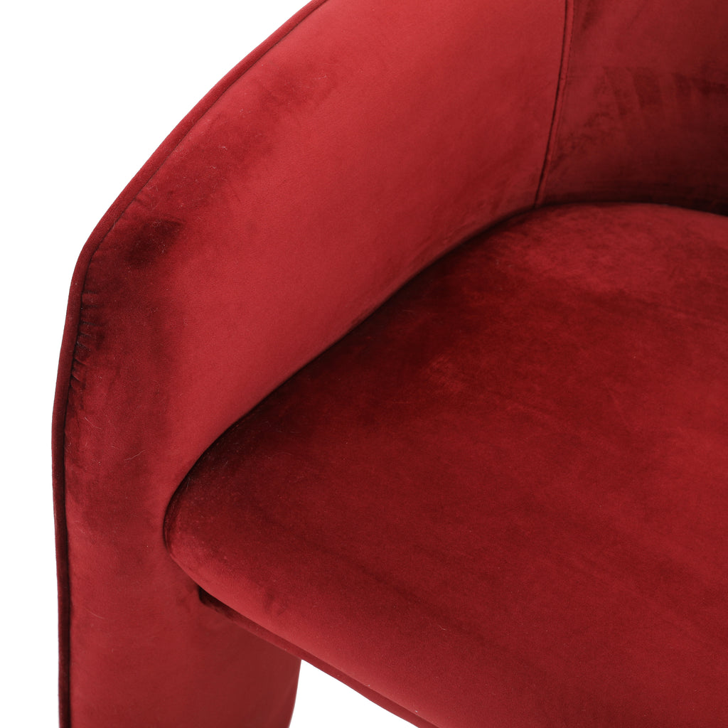 Red Velvet Accent Chair