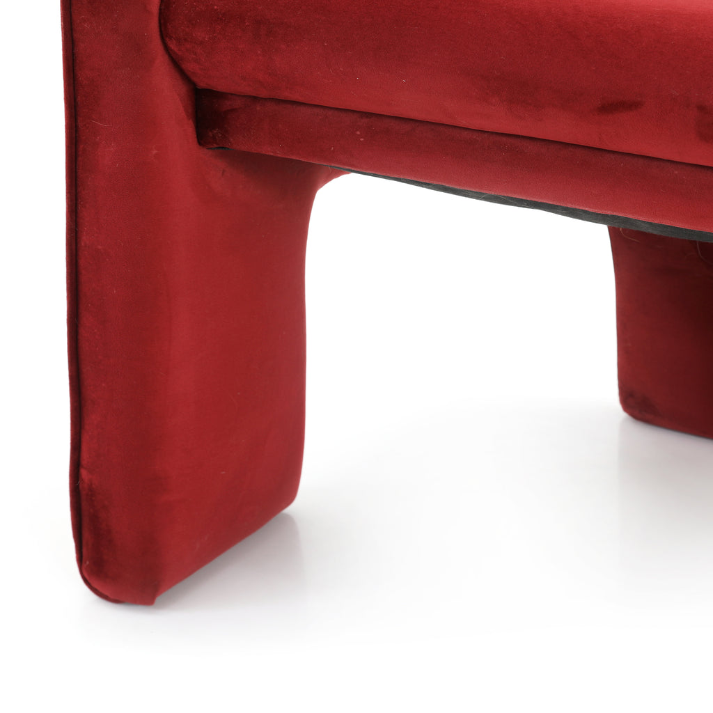 Red Velvet Accent Chair