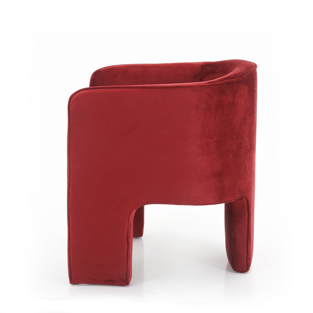 Red Velvet Accent Chair