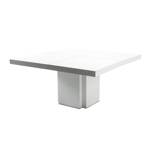 White Glossy Four Square Top Table