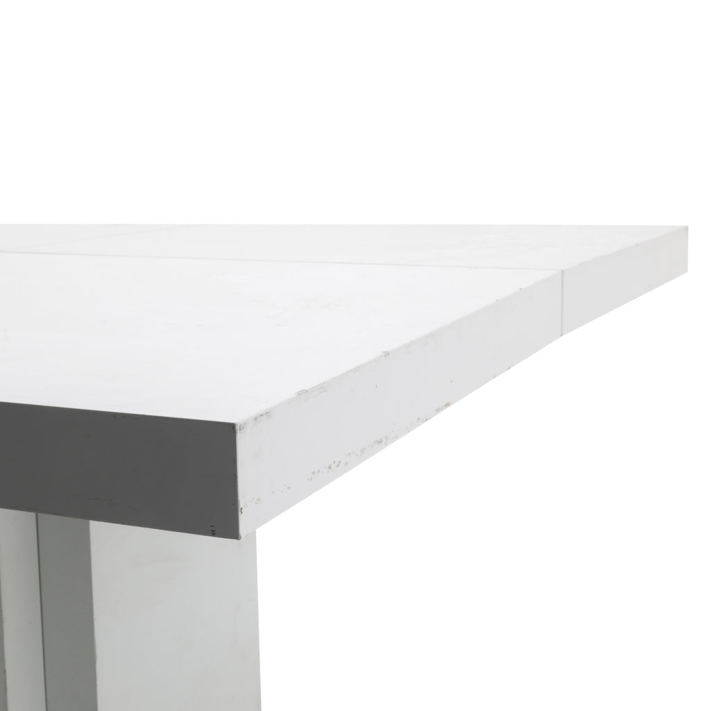 White Glossy Four Square Top Table